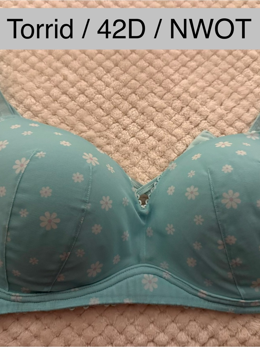 torrid Light Aqua Floral T-Shirt Bra - 42D